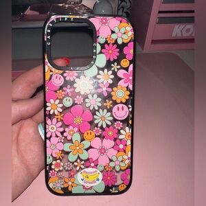 Casetify Colorful Floral Smiley Phone Case - Pink, Orange, Black